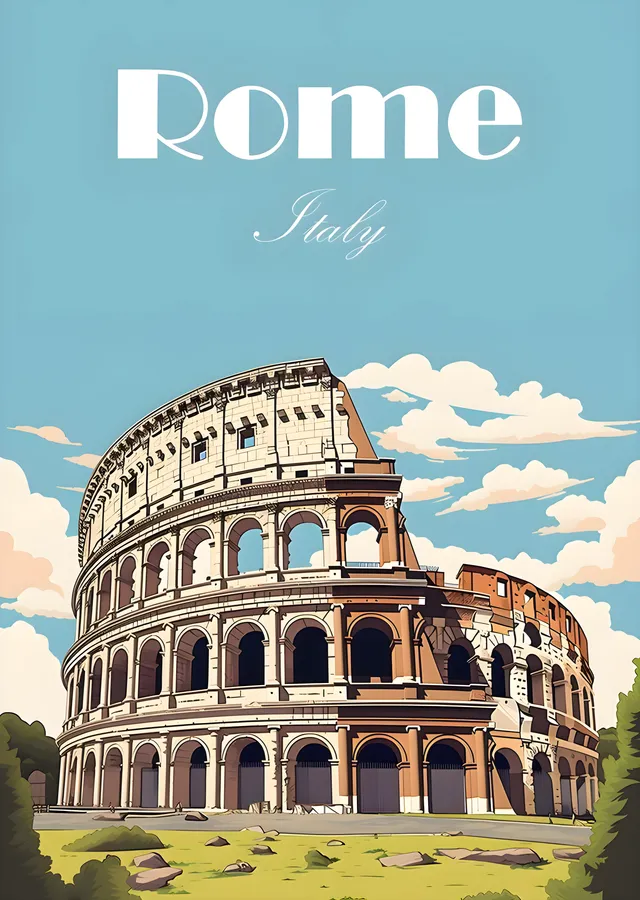 Roma Colosseum metal tablo