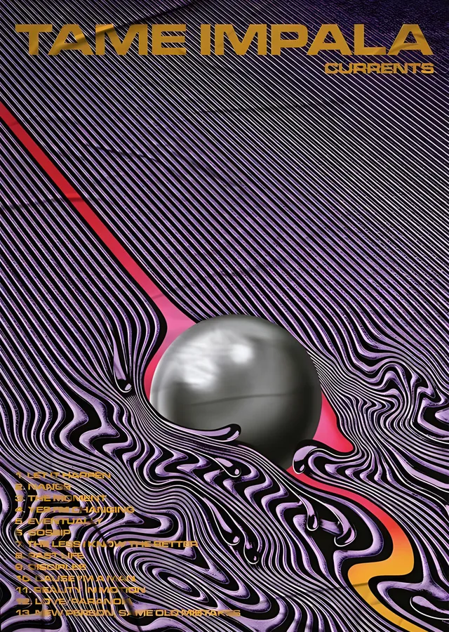 Tame Impala: Currents metal tablo