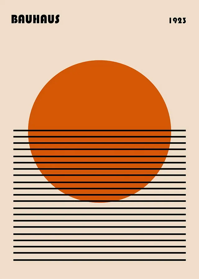 Bauhaus 1923: Turuncu Daire metal tablo