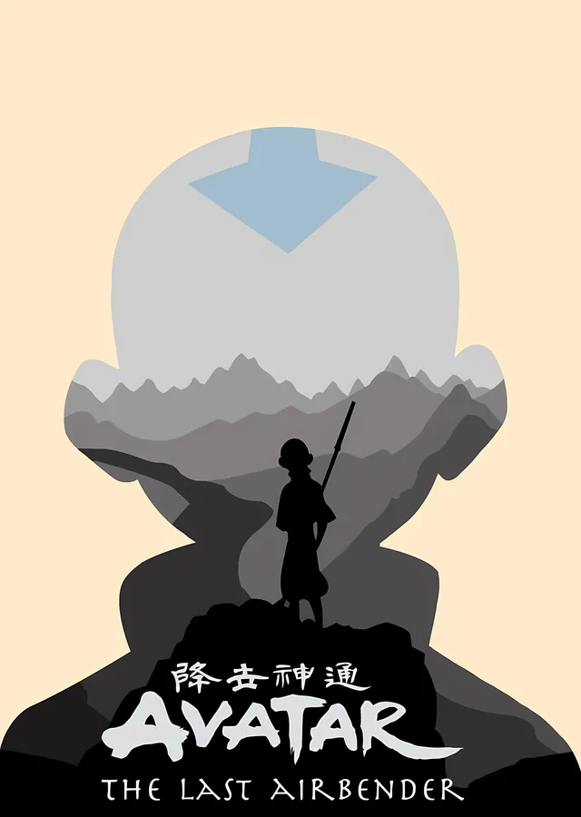 Avatar: Minimalist Aang Silüeti metal tablo