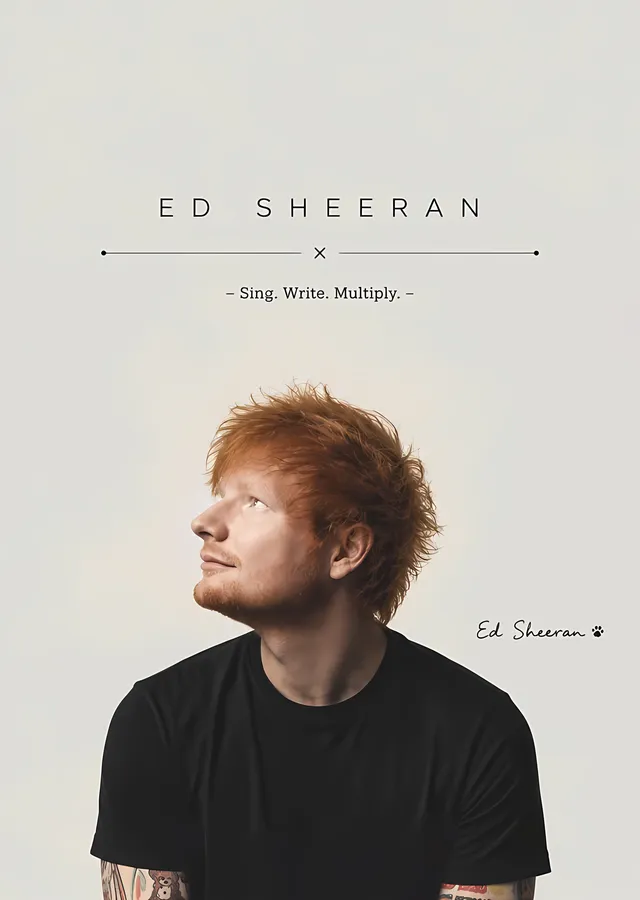 Ed Sheeran: Sing. Write. Multiply. metal tablo