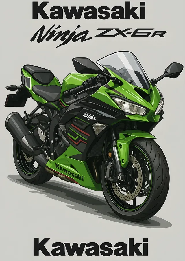 Kawasaki Ninja ZX-6R metal tablo