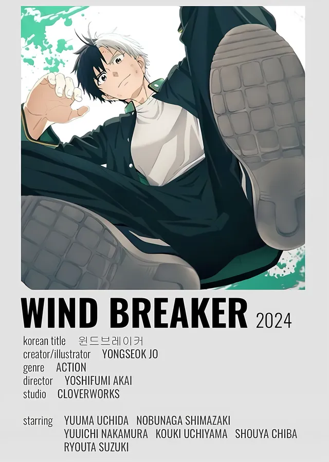 Wind Breaker: Minimal Anime Afişi metal tablo