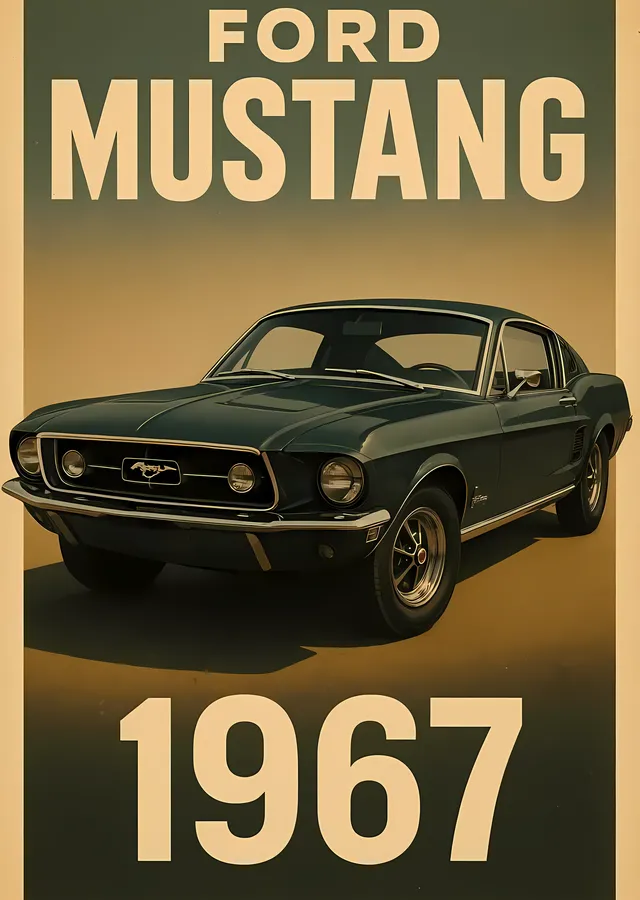 Ford Mustang 1967 metal tablo