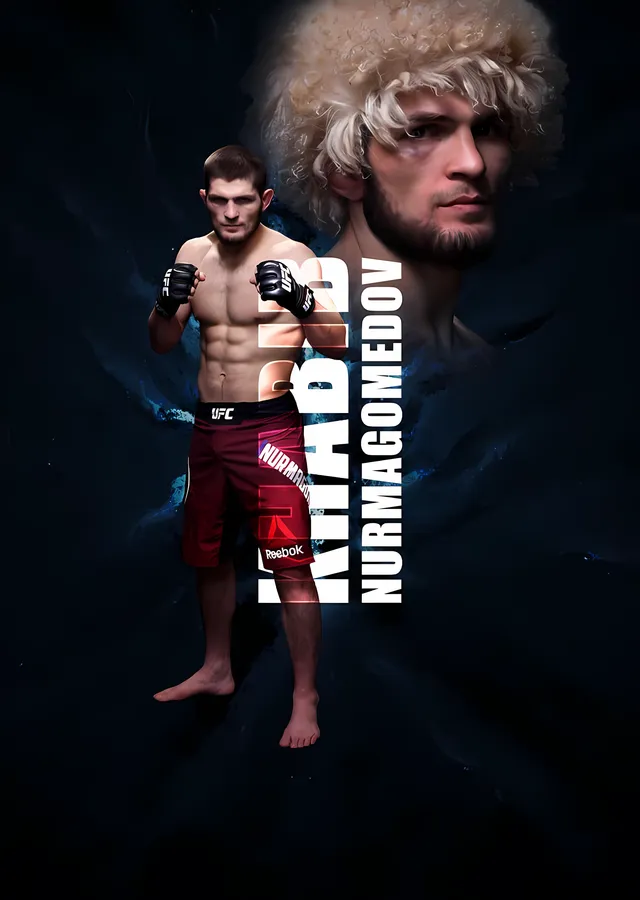 Khabib Nurmagomedov Dövüş Duruşu metal tablo