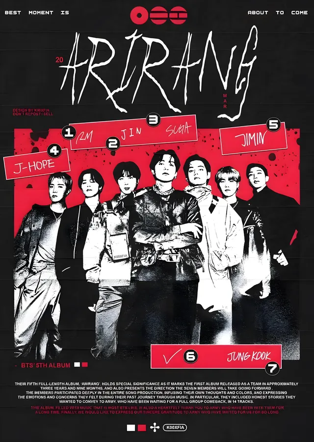 BTS: ARIRANG Albüm Kapağı metal tablo