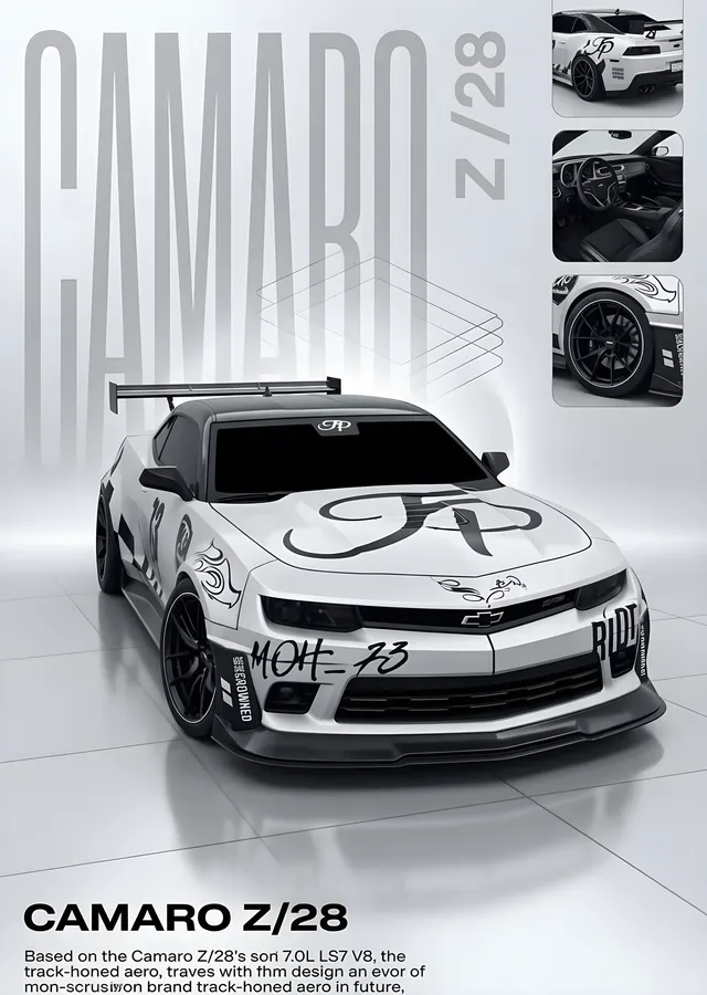 Chevrolet Camaro Z/28 metal tablo