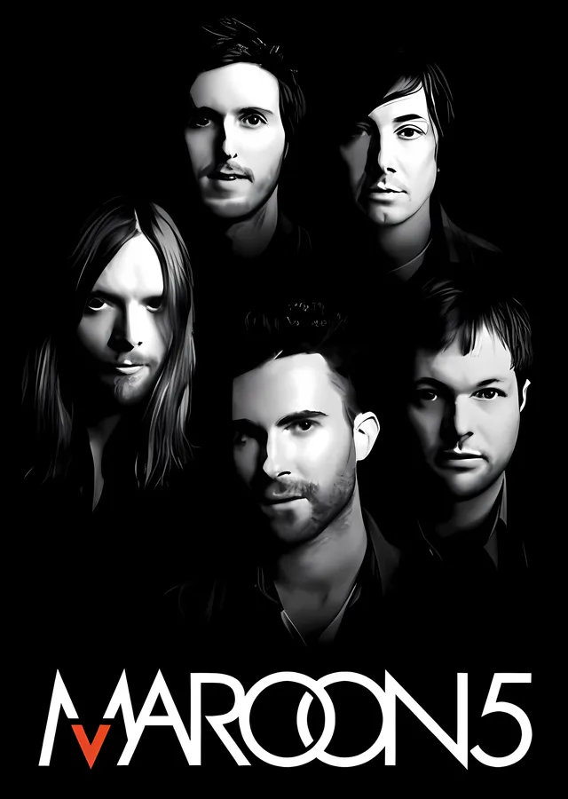 Maroon 5 Grup Portresi metal tablo
