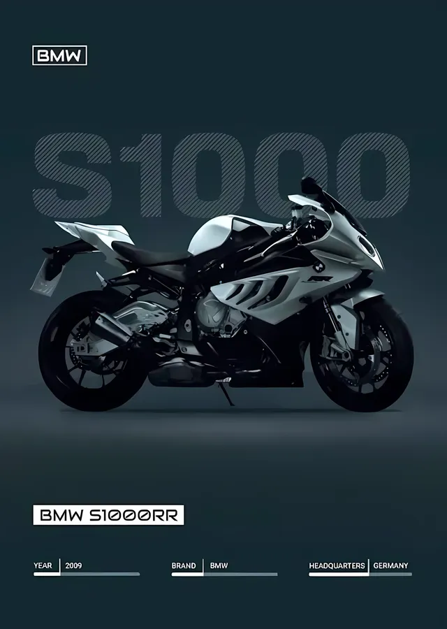 BMW S 1000 RR - Gri Zemin metal tablo