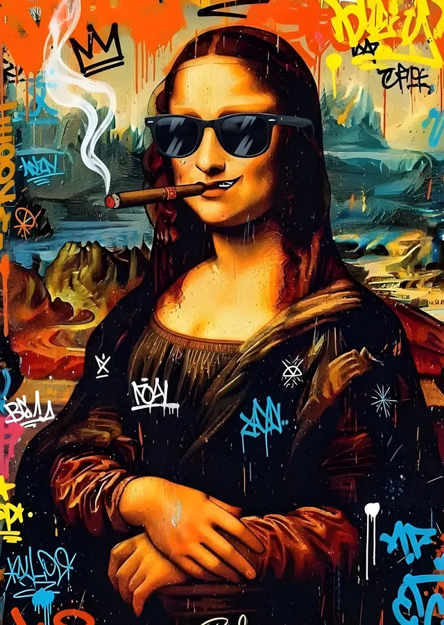 Mona Lisa: Puro ve Grafiti metal tablo