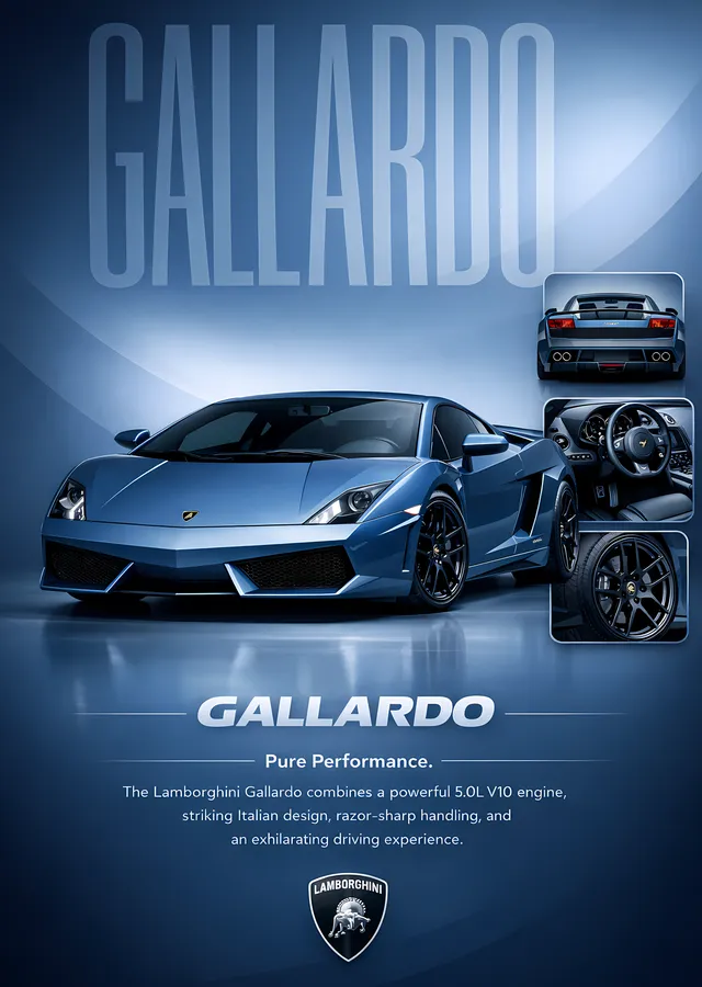 Lamborghini Gallardo metal tablo