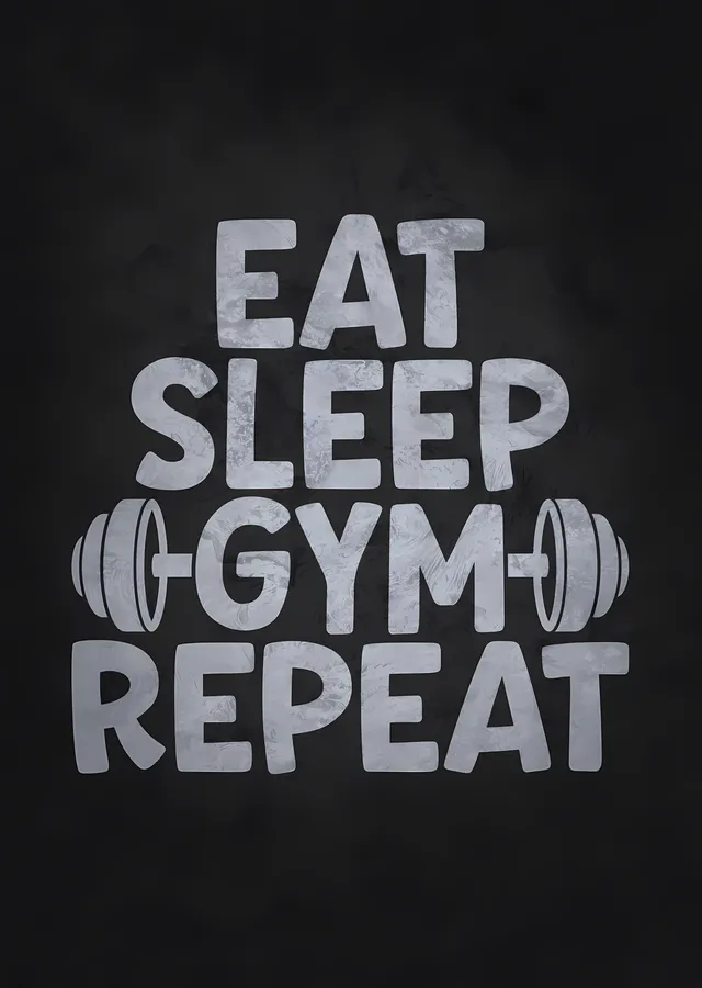 Eat Sleep Gym Repeat metal tablo