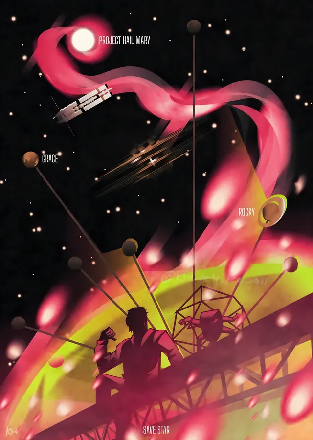 Project Hail Mary - Kızıl Yıldız Yolculuğu metal tablo