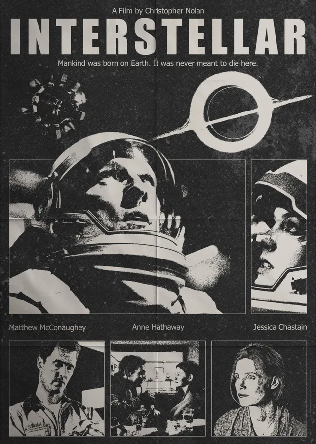 Interstellar - Retro Gazete Kolajı metal tablo