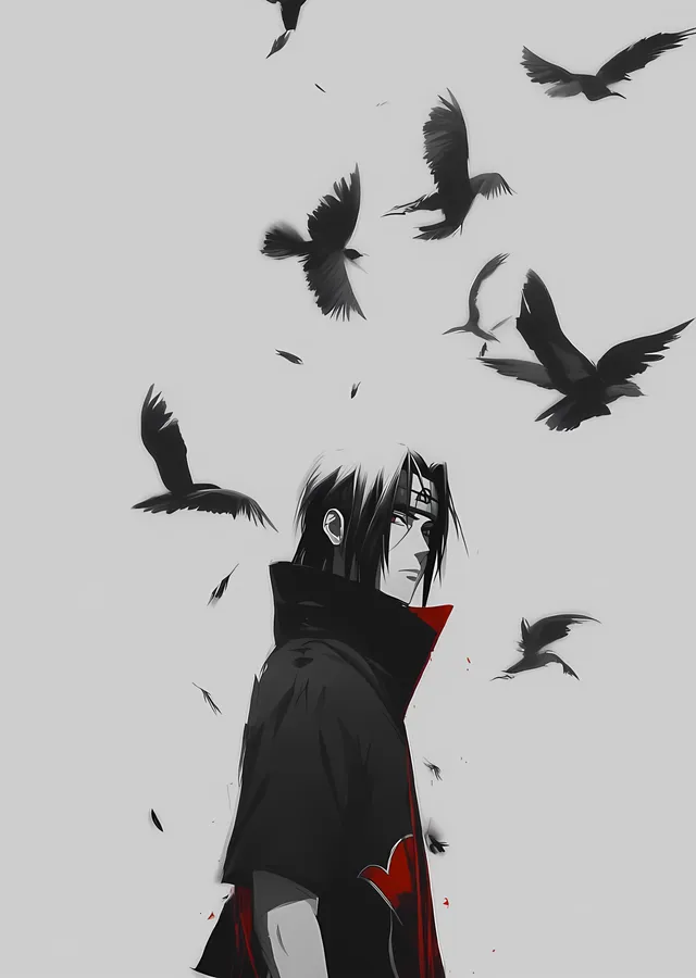 Naruto - Uchiha Itachi: Uçuşan Kuzgunlar metal tablo