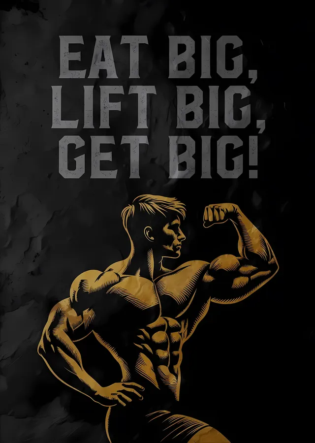 Eat Big Lift Big Get Big metal tablo