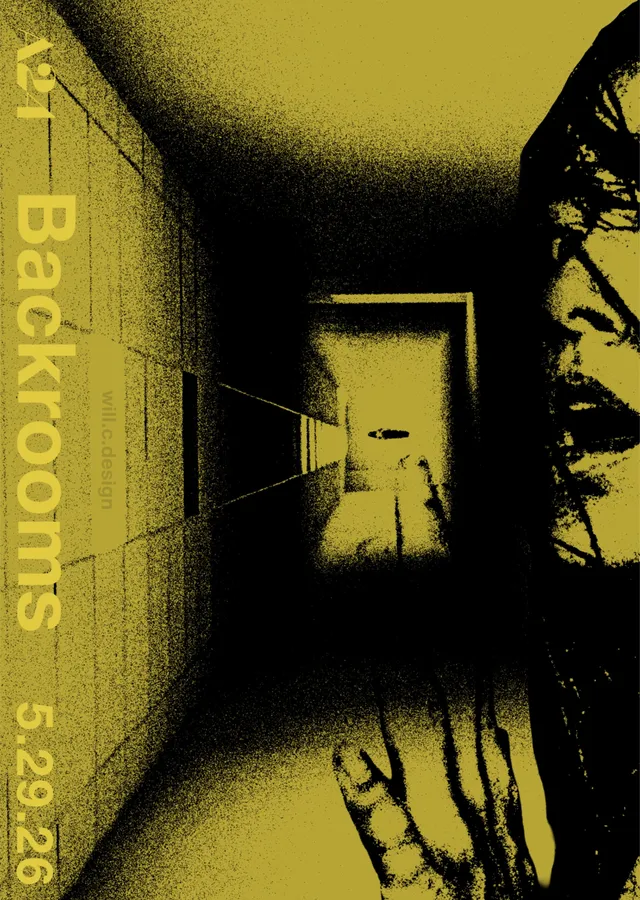 Backrooms - Kapı Aralığındaki Siluet metal tablo