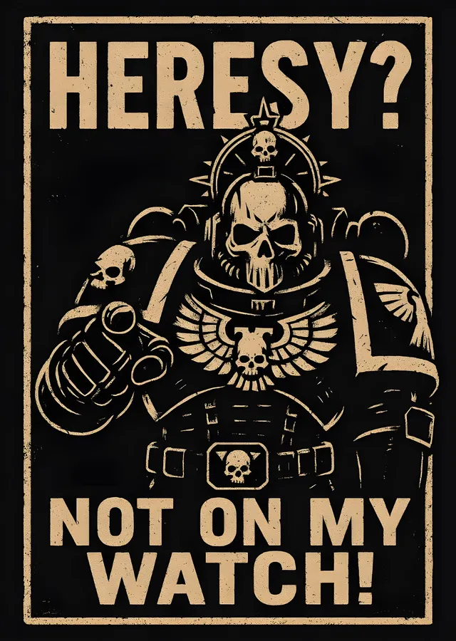 Heresy? Not On My Watch metal tablo
