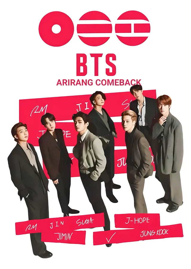 BTS: Arirang Comeback Albüm Kapakı metal tablo