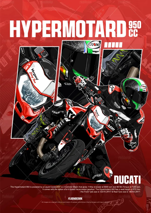 Ducati Hypermotard 950 metal tablo