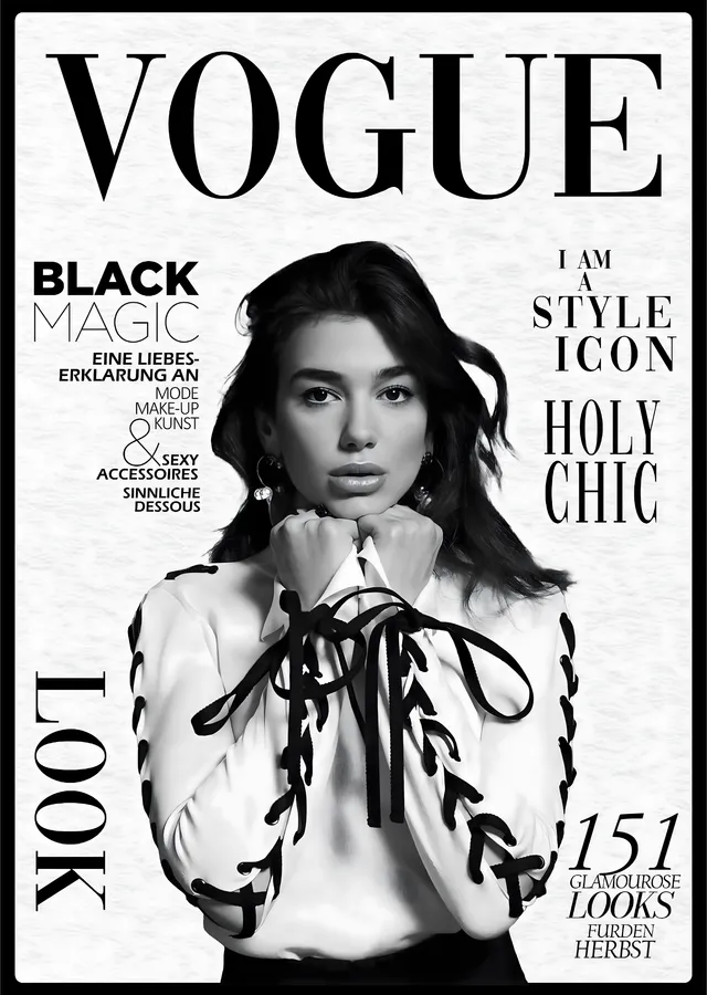 Dua Lipa: Vogue Cover Stili metal tablo