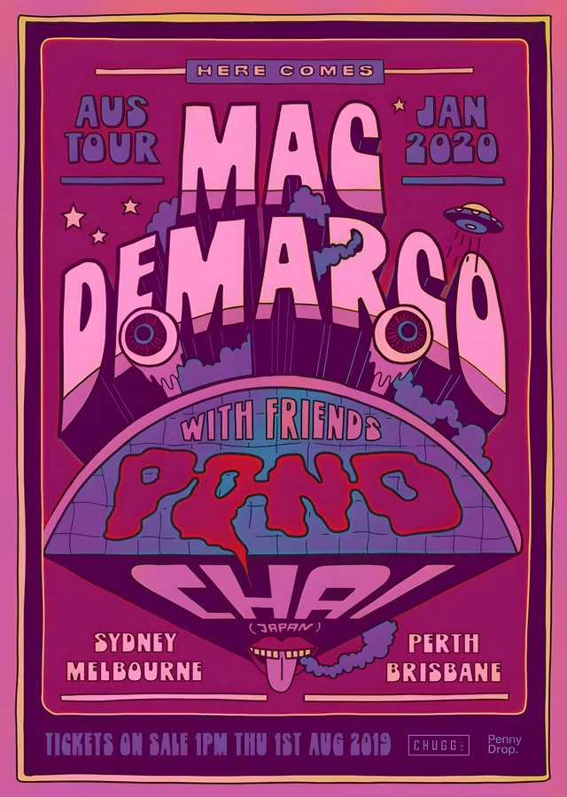 Mac Demarco: Avustralya Turu 2020 metal tablo