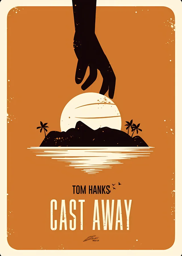 Tom Hanks: Cast Away metal tablo