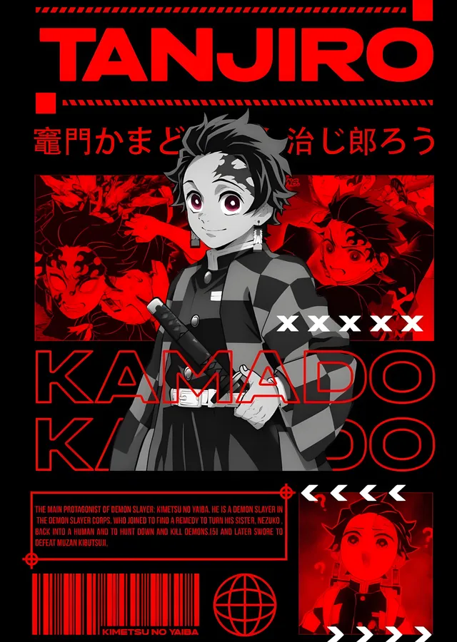 Kimetsu no Yaiba: Tanjiro Kamado metal tablo