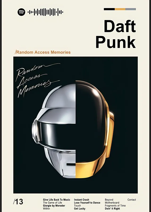 Daft Punk: Random Access Memories metal tablo