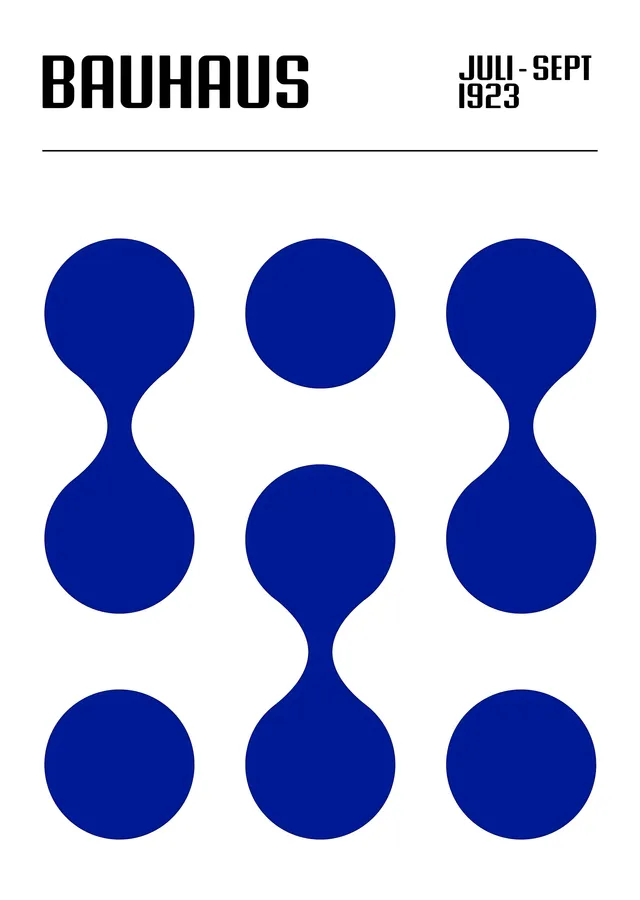 Bauhaus 1923: Mavi Noktalar metal tablo