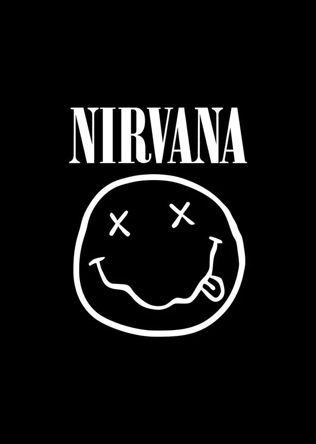 Nirvana: Smiley Face Logo - Siyah Fondaki Beyaz Smiley Face metal tablo