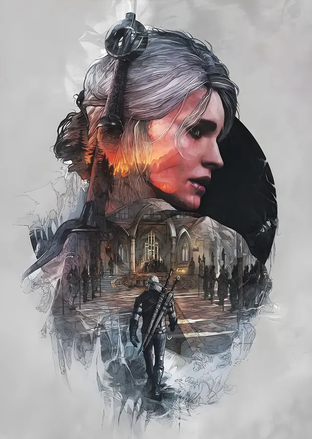 The Witcher: Ciri Çift Pozlama metal tablo