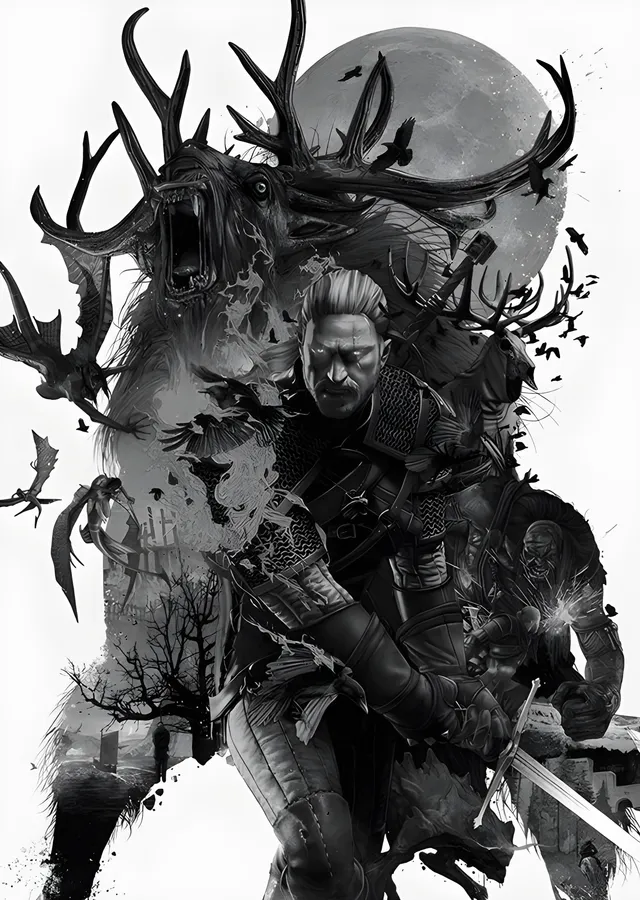 The Witcher: Gri Sürü metal tablo