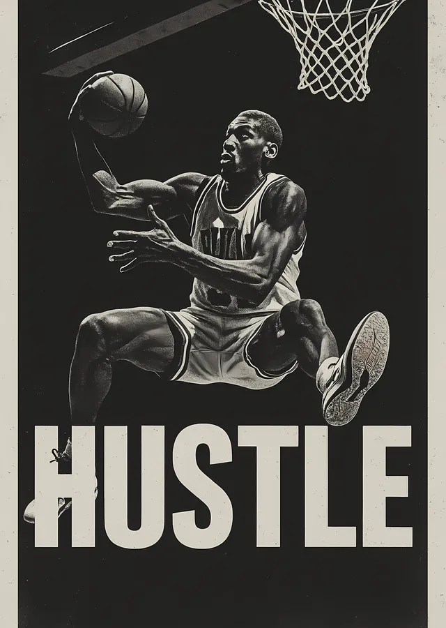 Hustle: Vintage Basketbol metal tablo