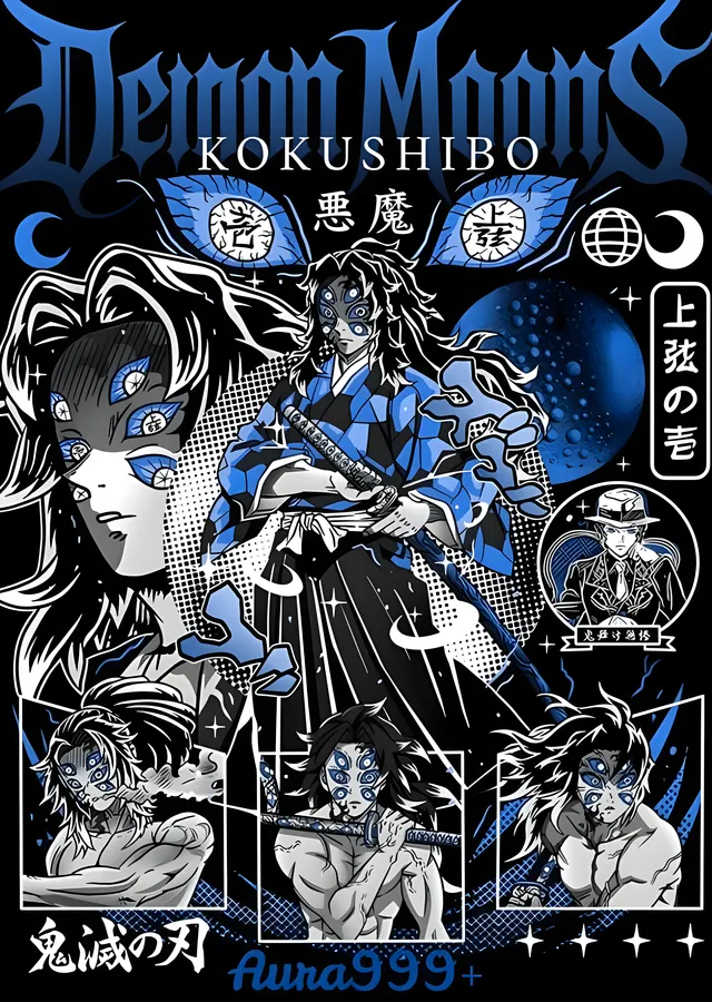 Kimetsu no Yaiba: Kokushibo Kolajı metal tablo