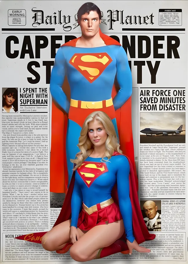 Superman ve Supergirl · Daily Planet Manşeti metal tablo