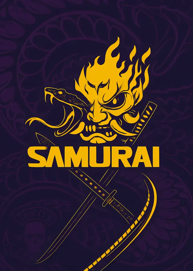 Cyberpunk 2077: Samurai Altın metal tablo