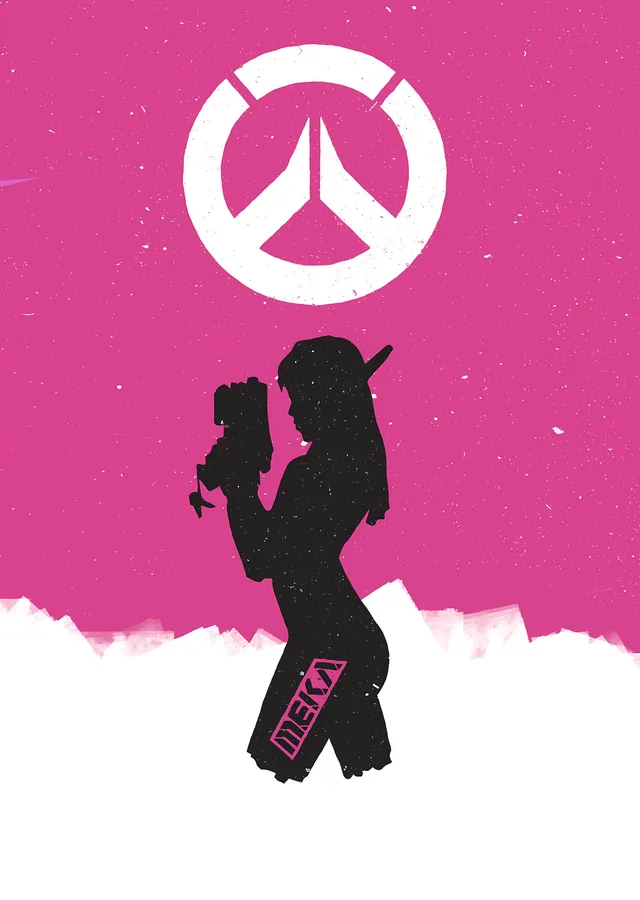 D.Va MEKA Silüeti metal tablo