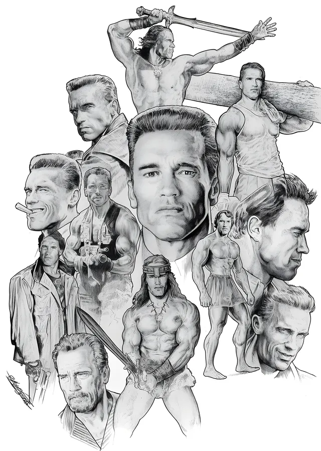 Arnold Schwarzenegger: Kariyer Kolajı metal tablo