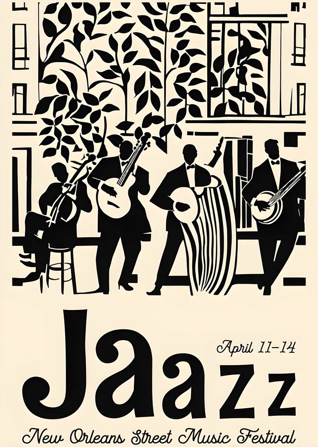 New Orleans Caz Festivali metal tablo