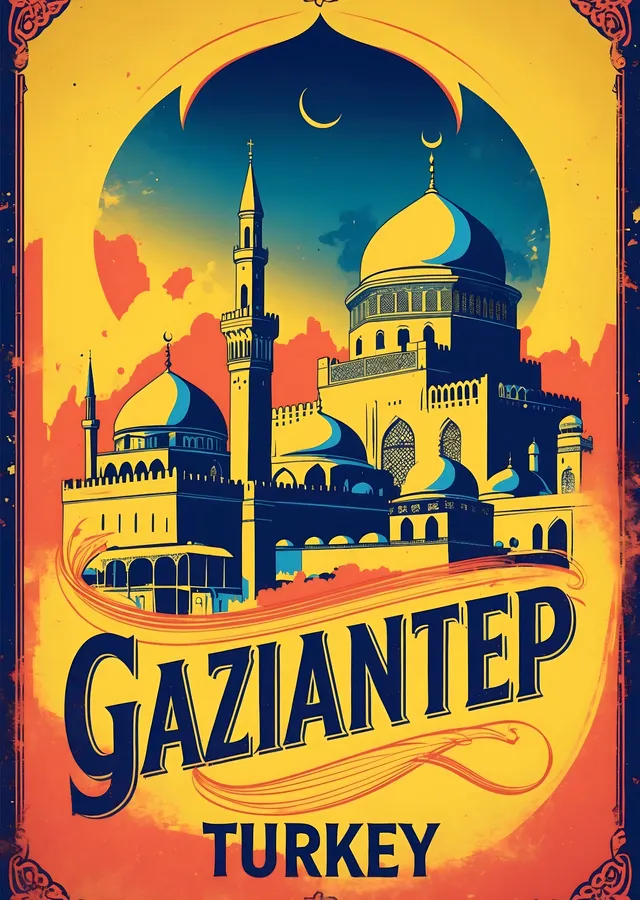 Gaziantep Turkey Vintage Travel metal tablo