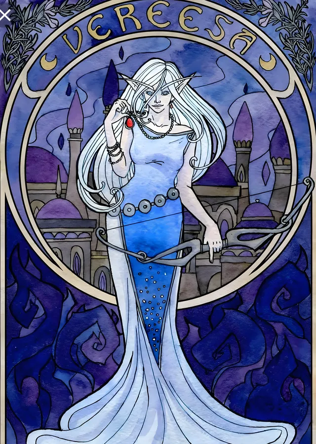 Vereesa - Art Nouveau metal tablo