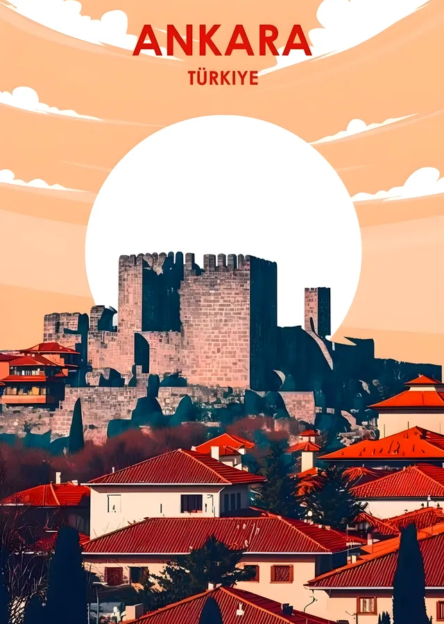 Ankara Kalesi Manzarası metal tablo