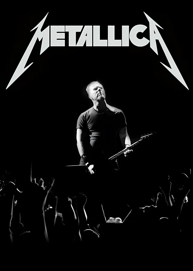 Metallica - Sahne Işığında Gitar metal tablo