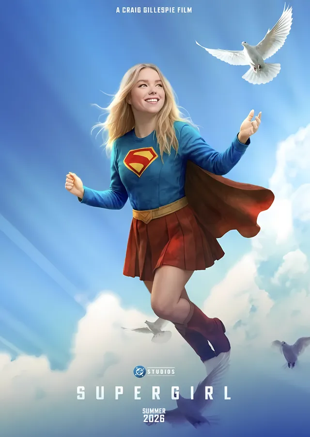 Supergirl · Gökyüzünde Uçuş metal tablo