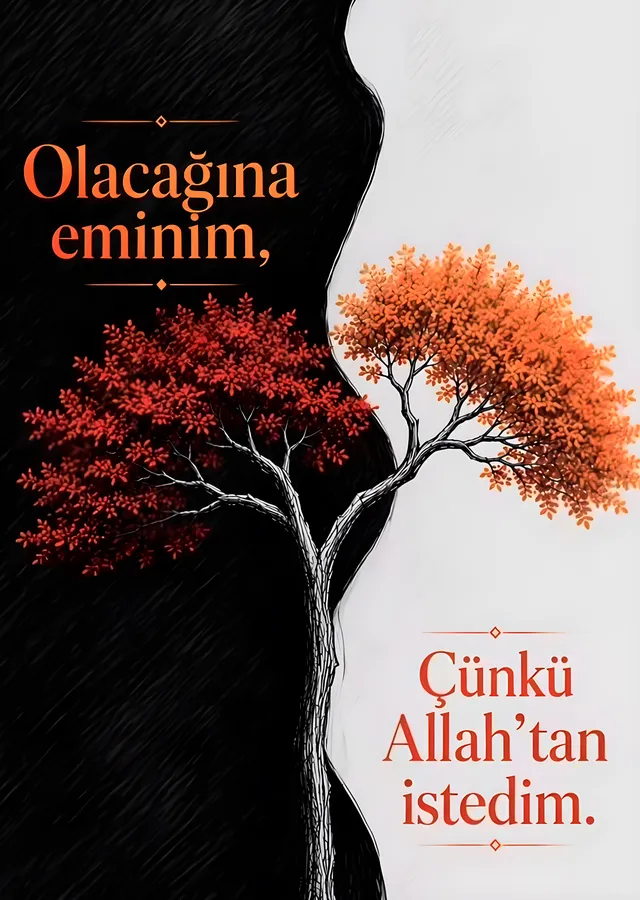 Olacağına Eminim: Sonbahar Ağacı metal tablo