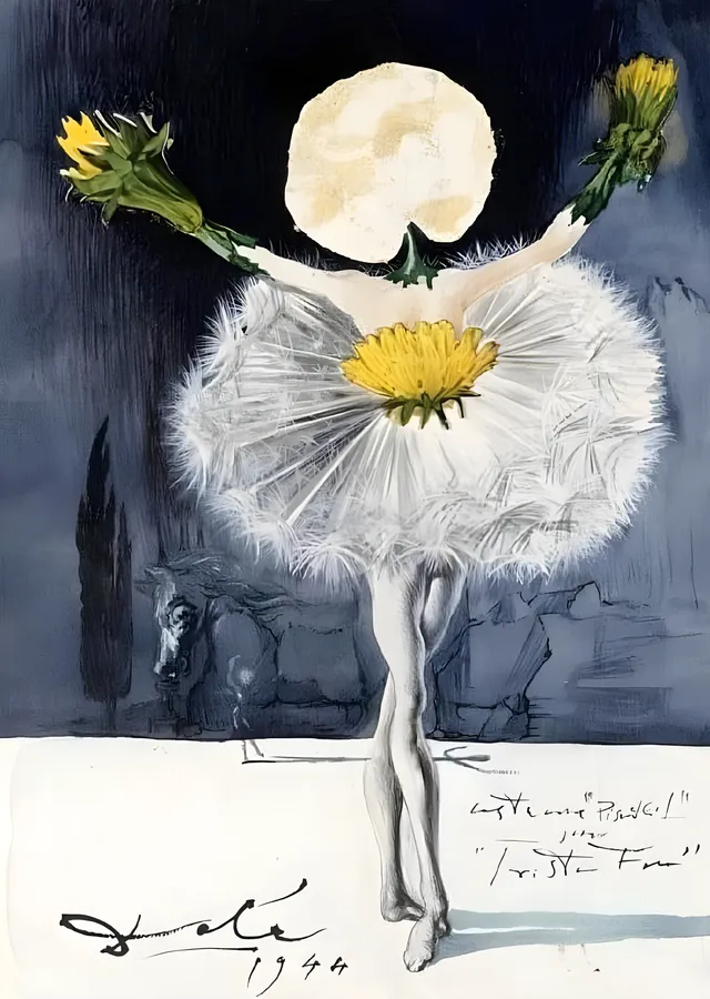 Salvador Dalí · Çiçekli Balerin metal tablo