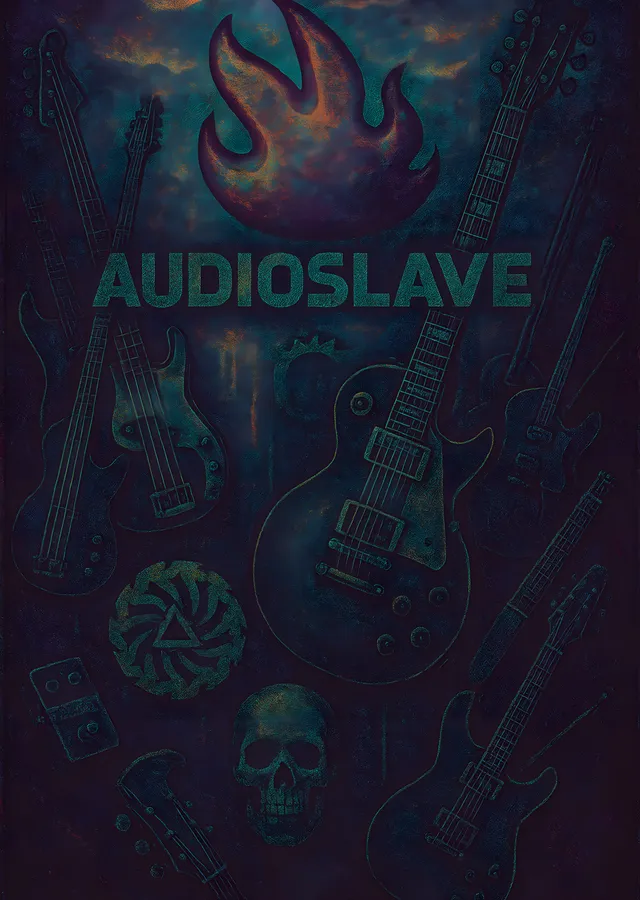 Audioslave: Alev Amblemi metal tablo