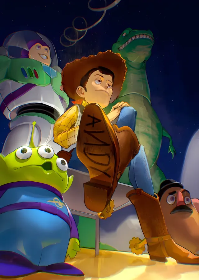 Toy Story · Woody ve Andy İzi metal tablo
