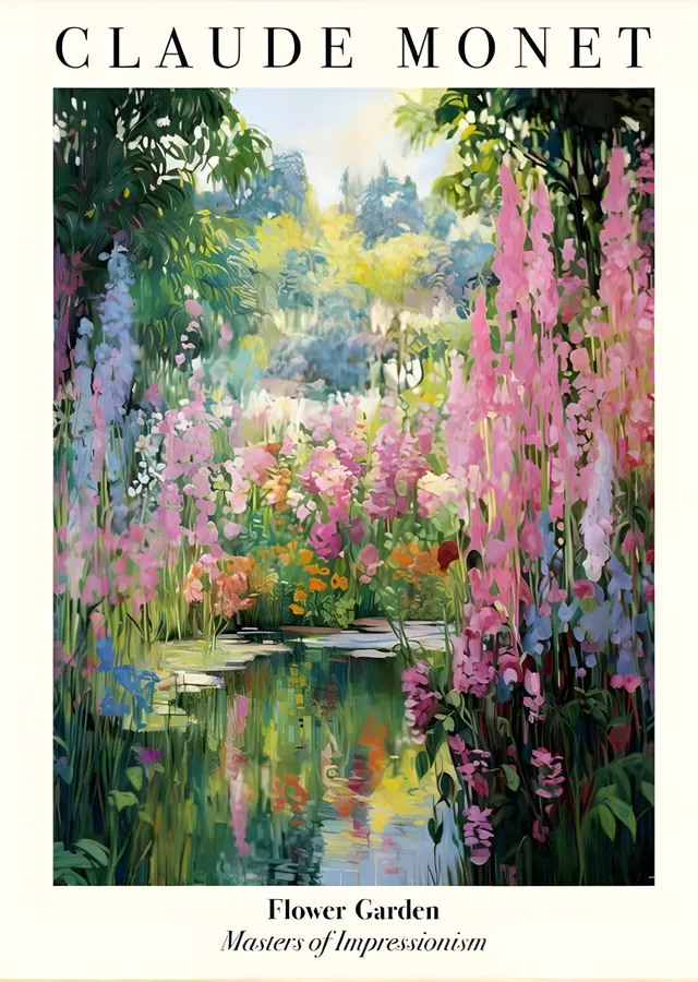 Claude Monet: Flower Garden metal tablo